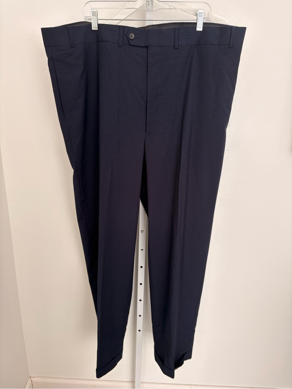 Geoffrey Beene Men's Navy Micro-Check Dress Pants